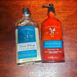 Bath & Body Works BBW Stress Relief Eucalyptus + Tea Bundle